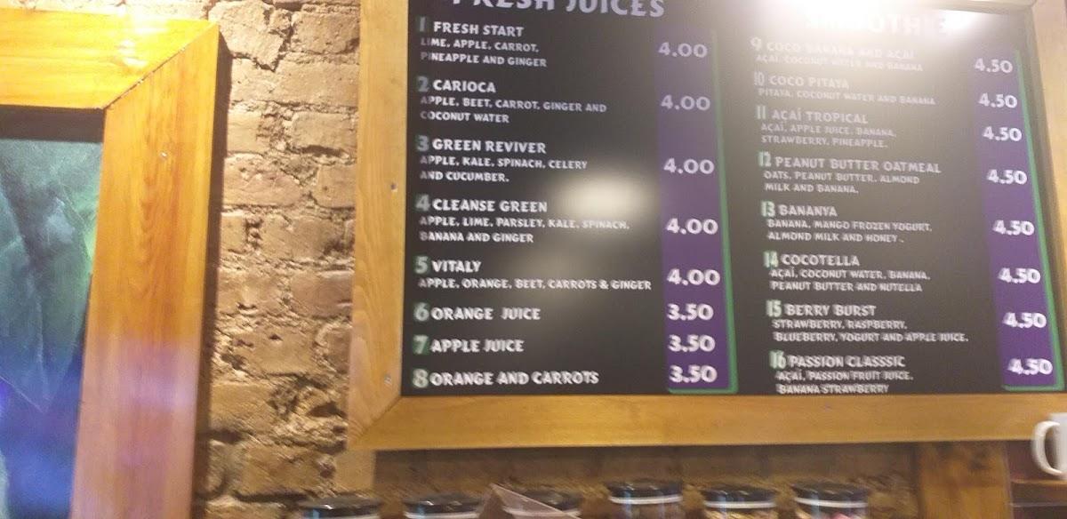 Açaí Carioca cardápio
