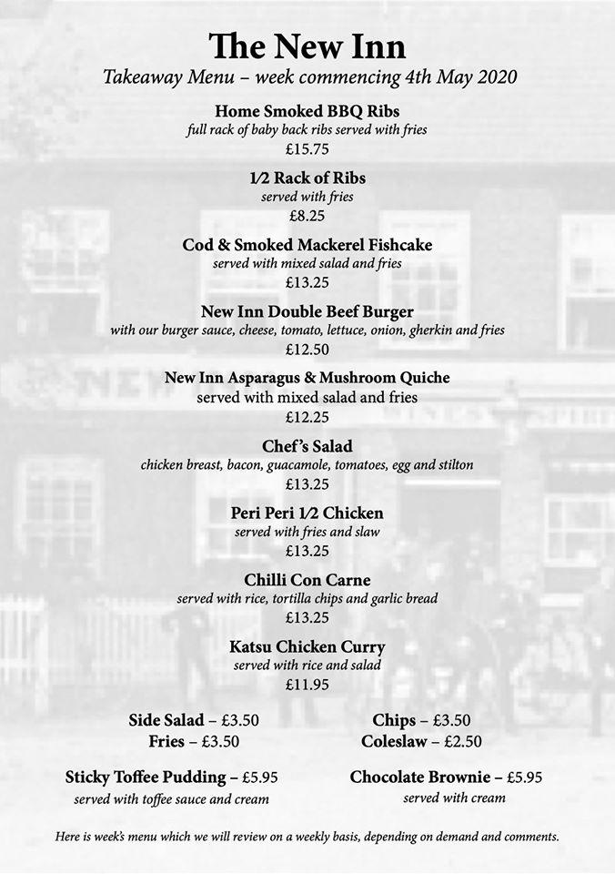 Menu at The New Inn Ham Common pub & bar, Richmond