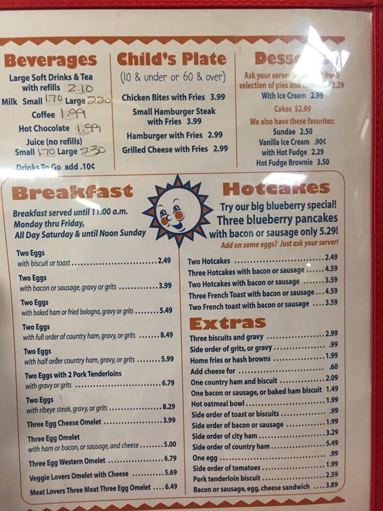 Menu at Jay's Family Restaurant, LLC, Nashville