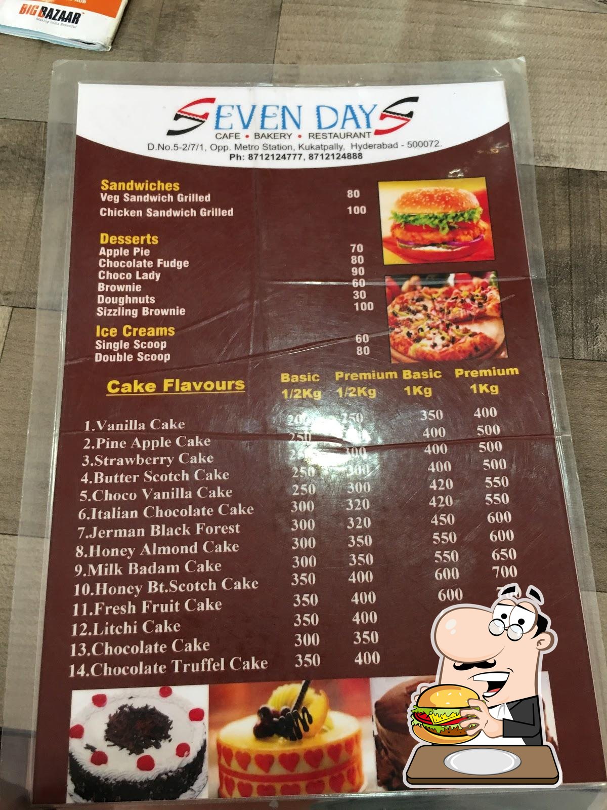 Seven Days Cafe , Order Cakes Online for Home delivery in Guru Nanak Colony  Vijayawada - bestgift.in