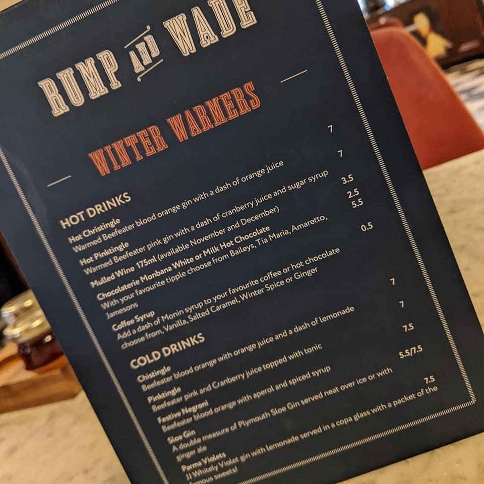 Menu at Rump and Wade restaurant, Stevenage