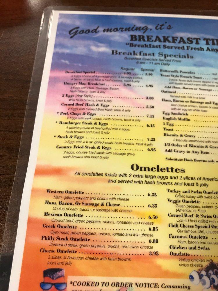 Menu at Heritage Coney Island restaurant, Taylor