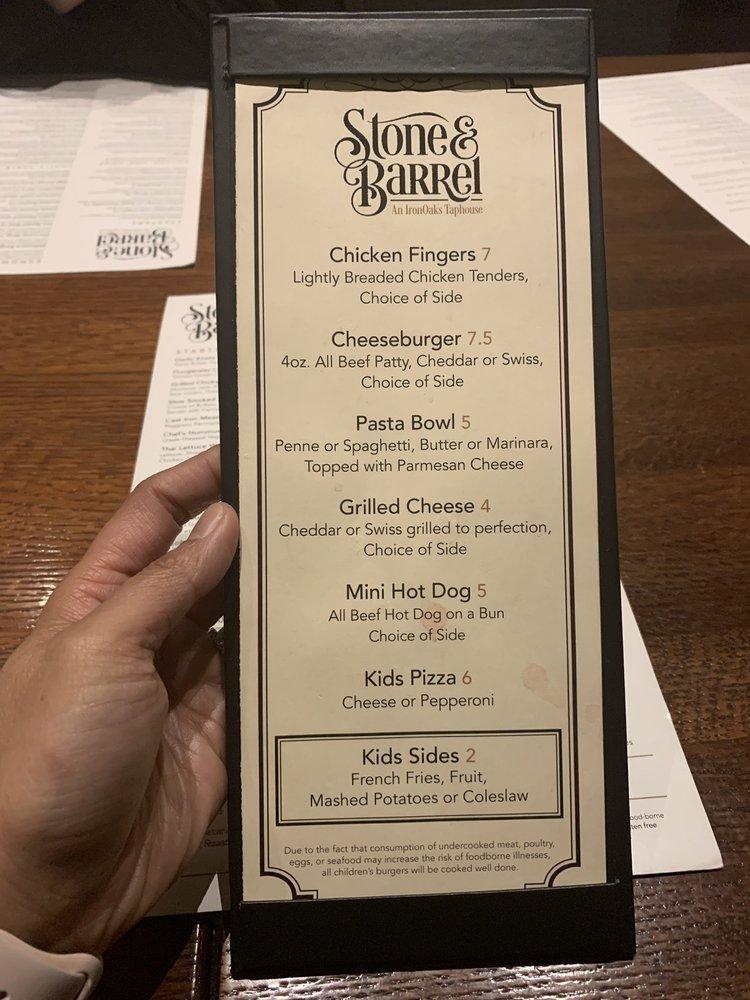 Menu at Stone & Barrel, an IronOaks Taphouse, Sun Lakes, S E J Robson Blvd