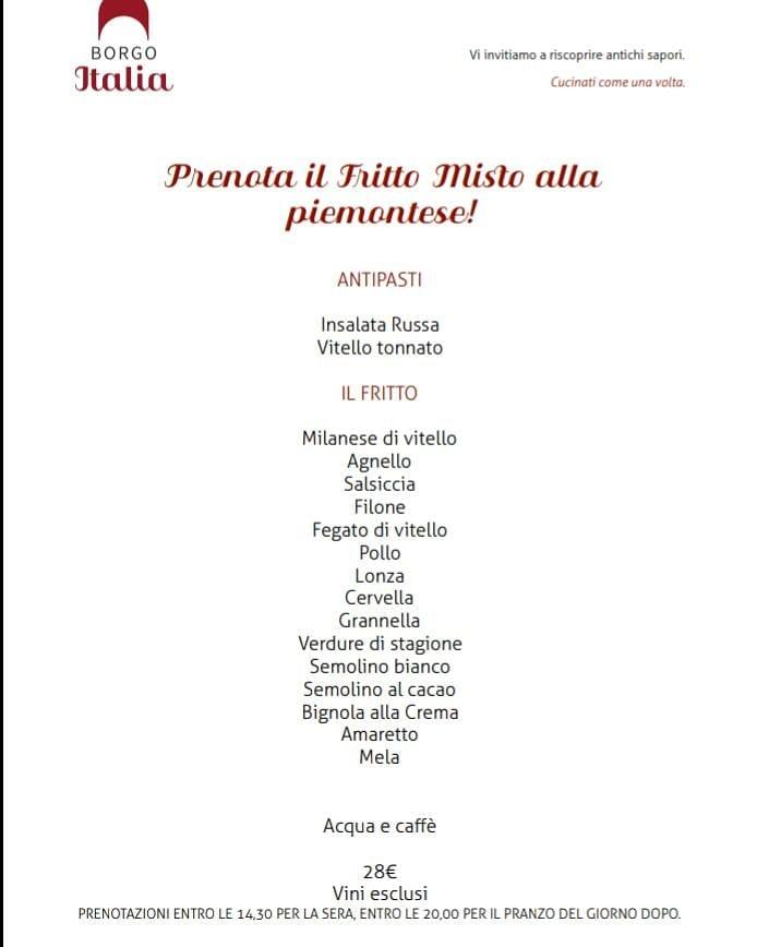 Menu di Trattoria Il Borgo 
