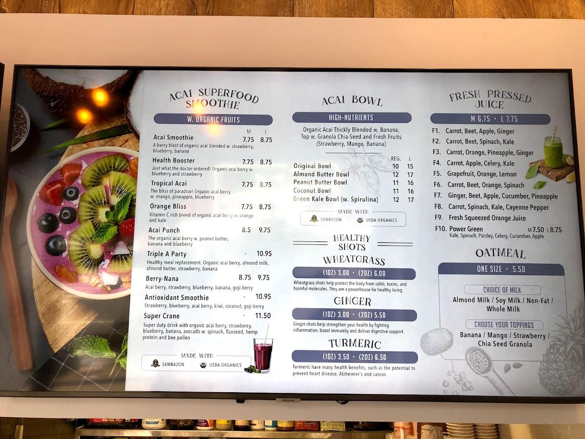 Menu at Hawa Smoothies & Bubble Tea pub & bar, West New York