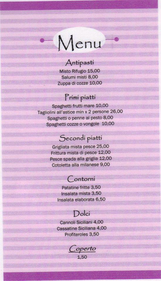 Menu di Il Rifugio 