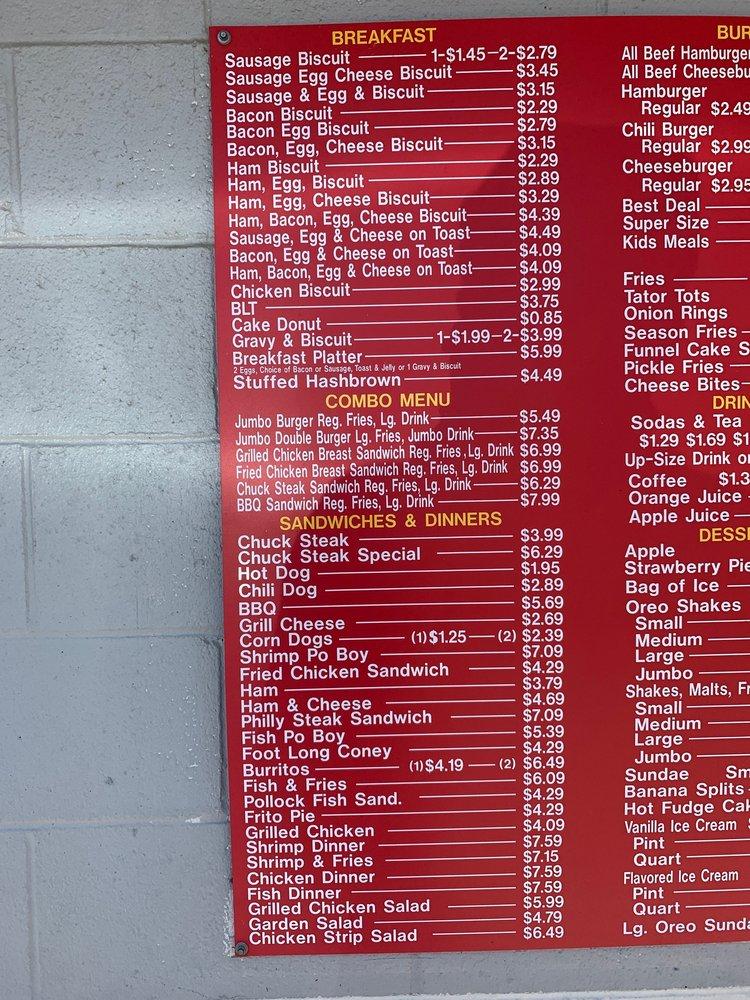 Menu at Burger Shack fast food, HelenaWest Helena, 372 Sebastian St