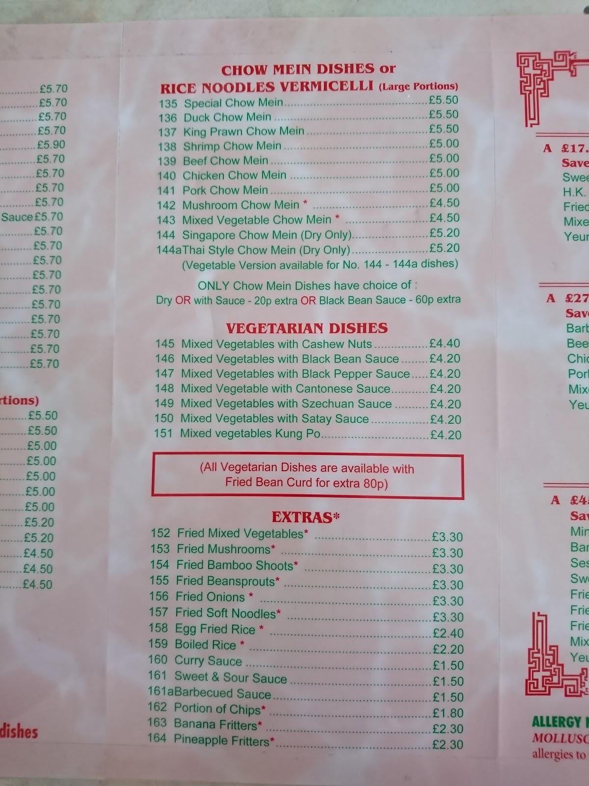 Menu At Tasty House Chinese Food Takeaway Fast Food Eastleigh