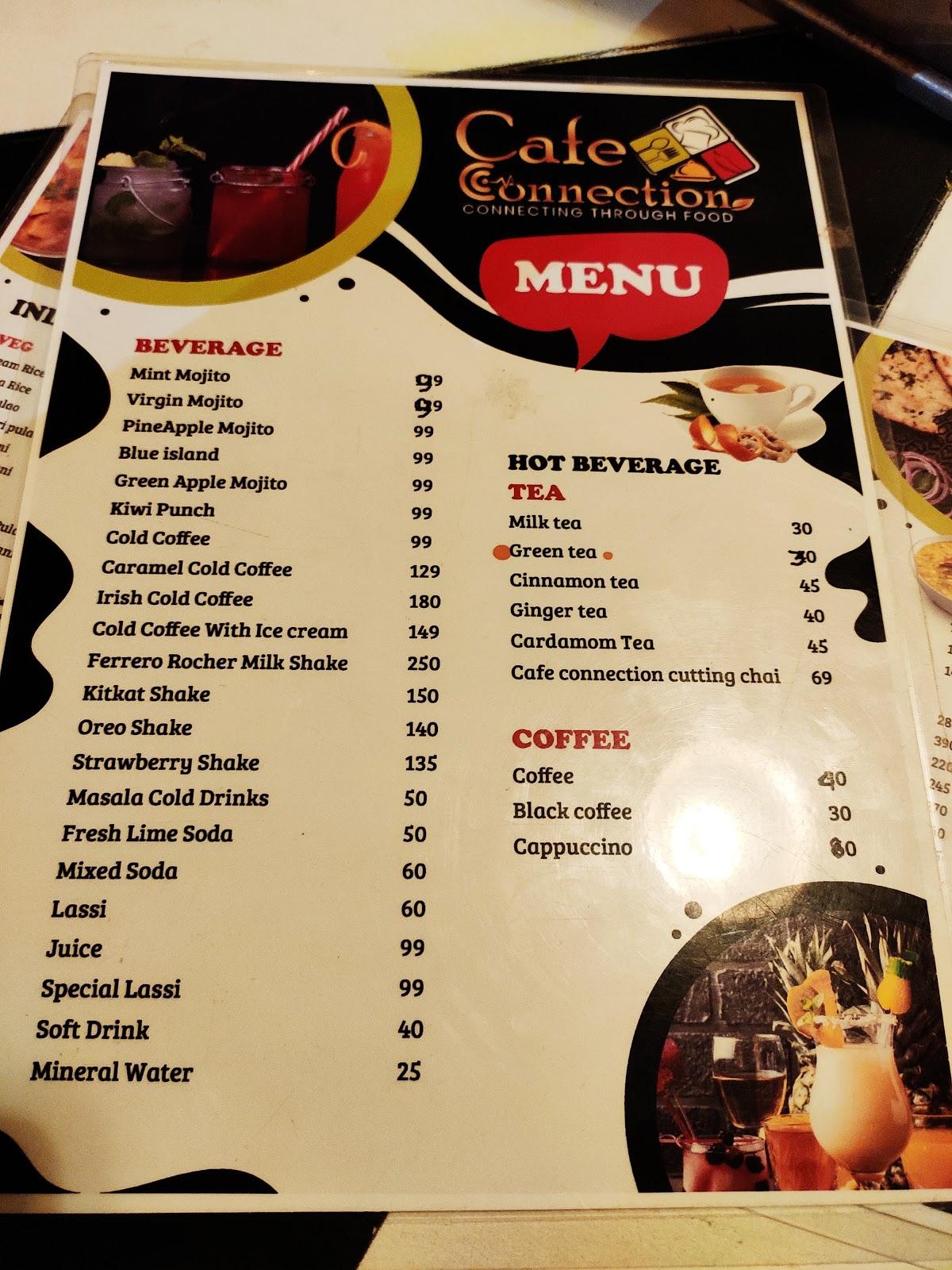 Menu at Cafe Connection, Samastipur