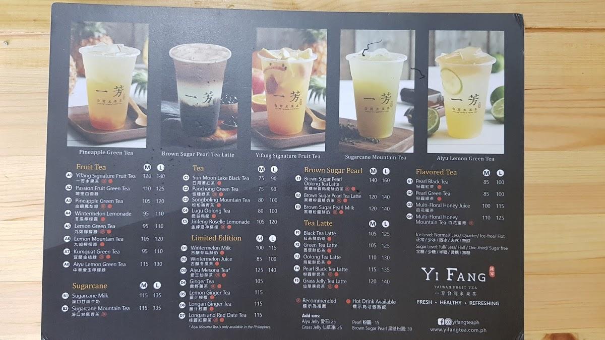 Menu at Dragon T Milk Tea restaurant, Taguig
