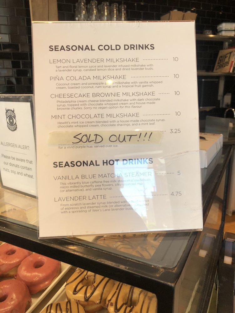 Menu at Donut Monster cafe, Hamilton, 246 Locke St S
