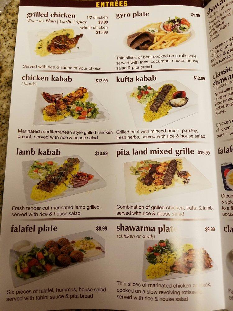 Menu at Pita Land Grill & Halal Meat Shop restaurant, Fishers