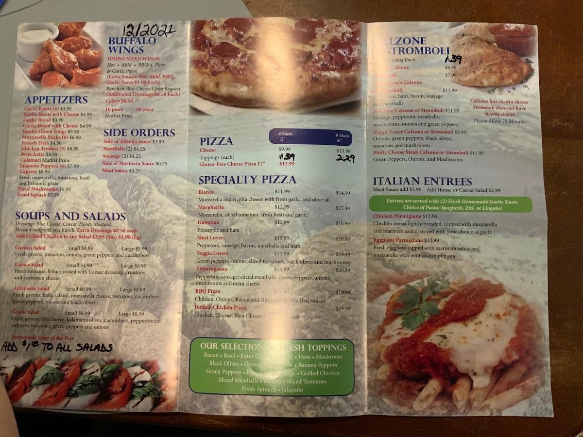 Menu at Salt Springs Pizza pizzeria, Salt Springs