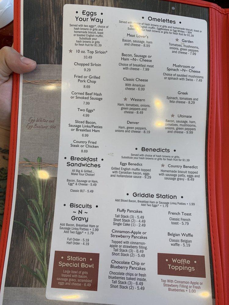 Menu at Davenport Diner restaurant, Davenport, US Hwy 27
