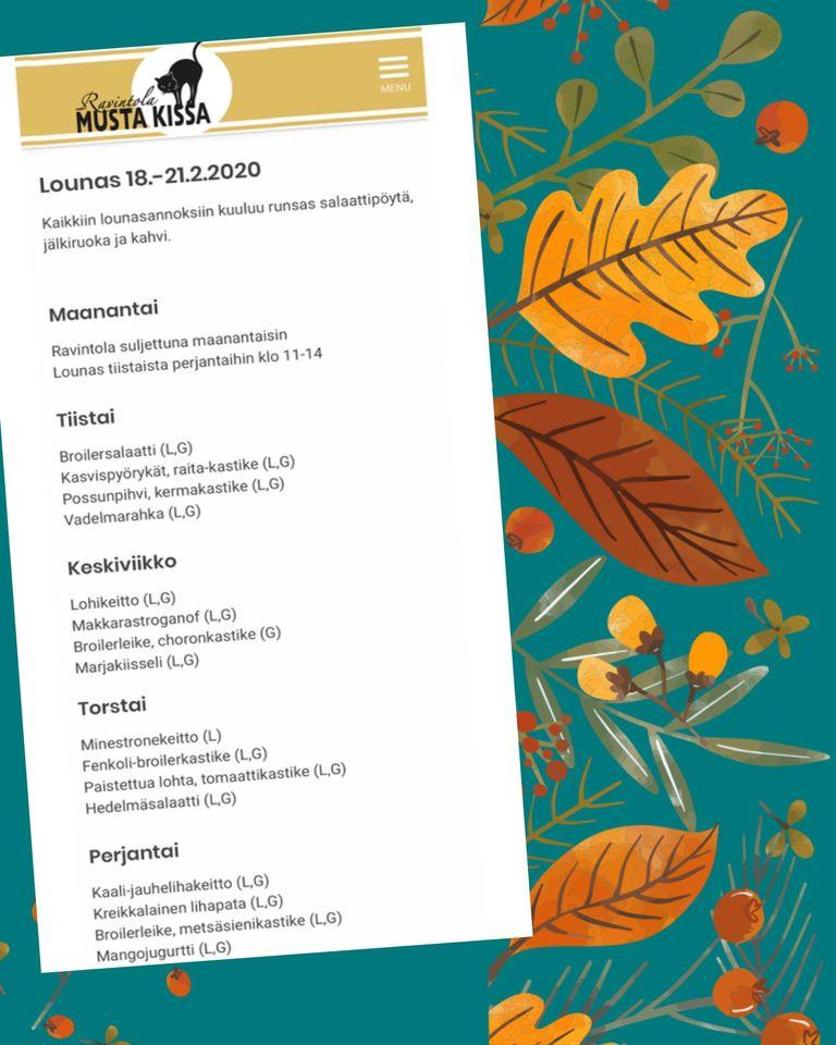 Musta Kissa restaurant, Valkeakoski, Valtakatu 13 - Restaurant menu and  reviews