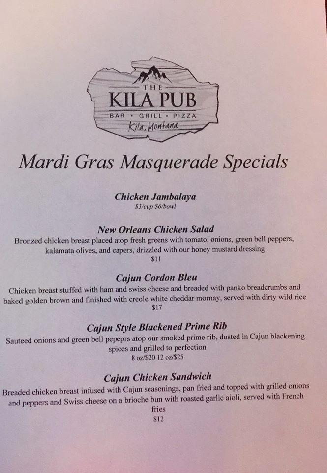Menu at Kila Pub, Kila