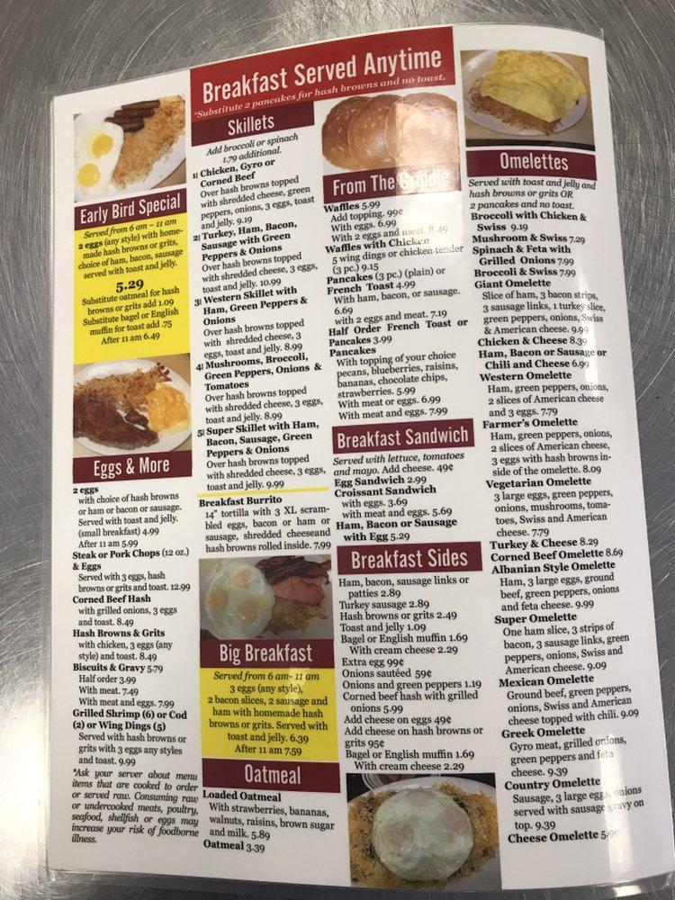 Menu at King Grill restaurant, Detroit