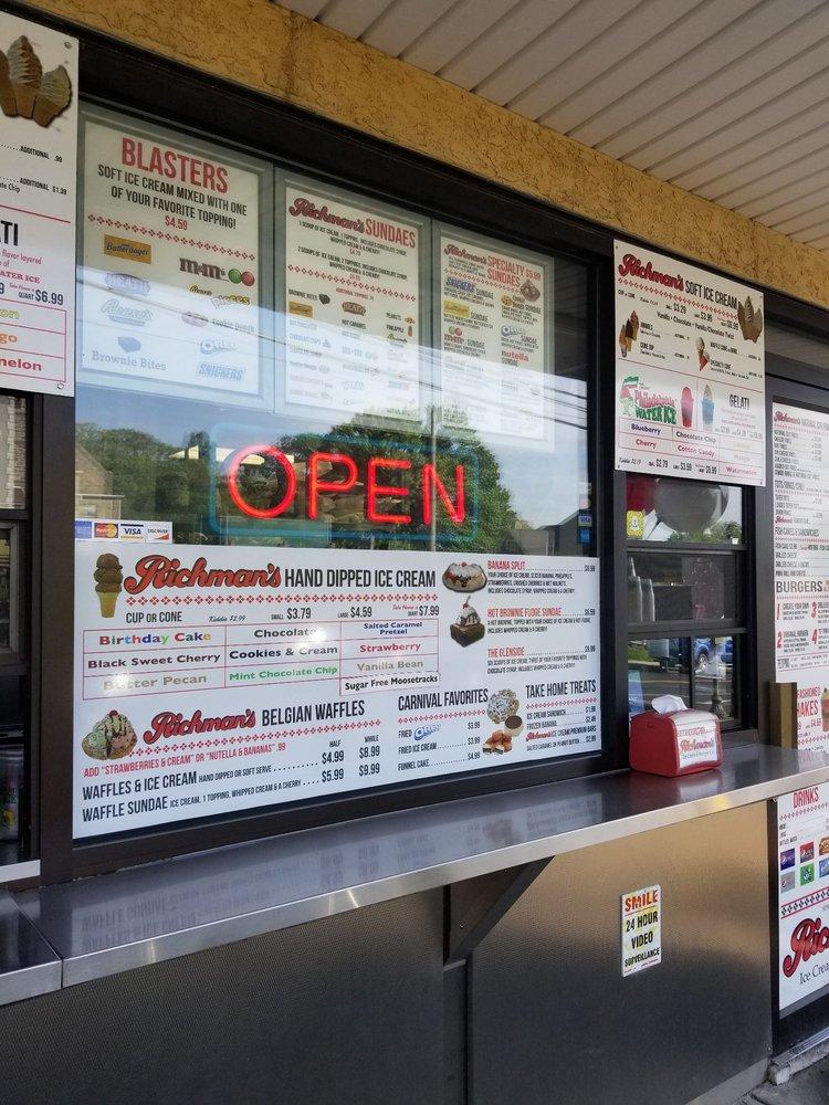Richman's Ice Cream & Burger in Glenside Restaurant menu and reviews