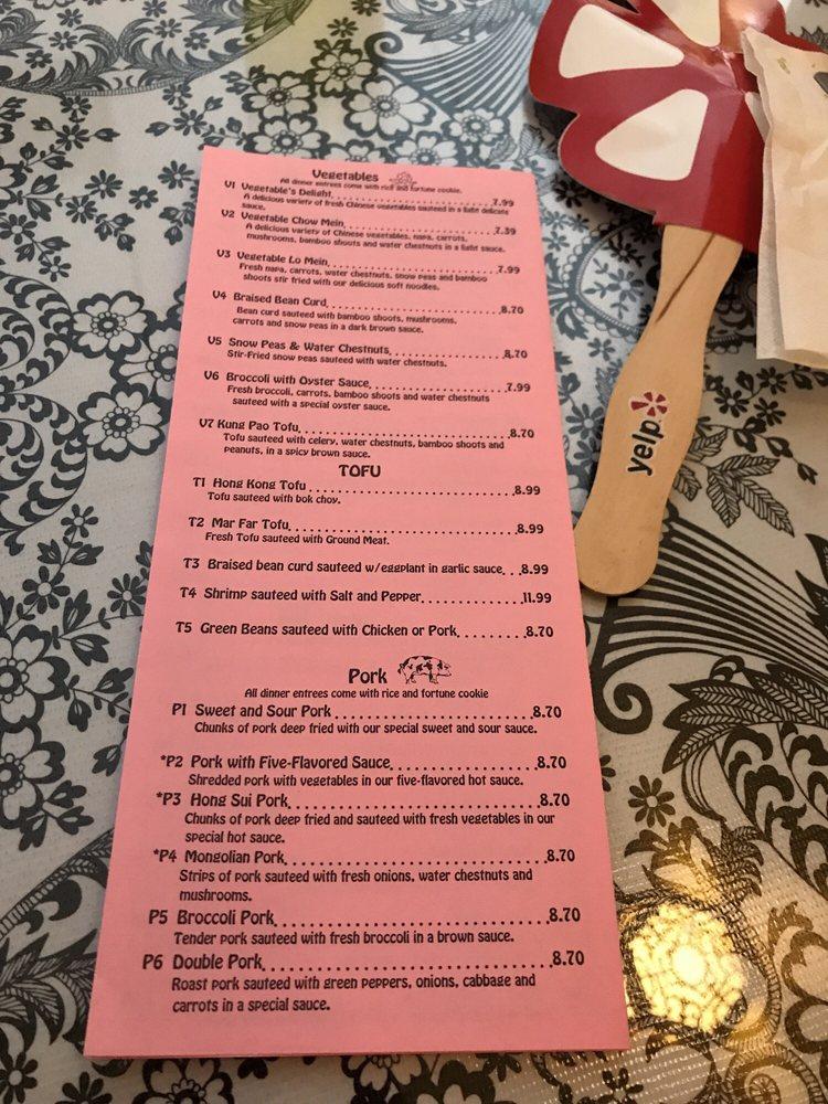 Carta del restaurante Golden Wall, Louisville