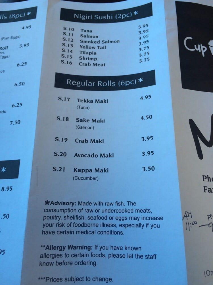 Menu at Cup Works restaurant, Valdosta