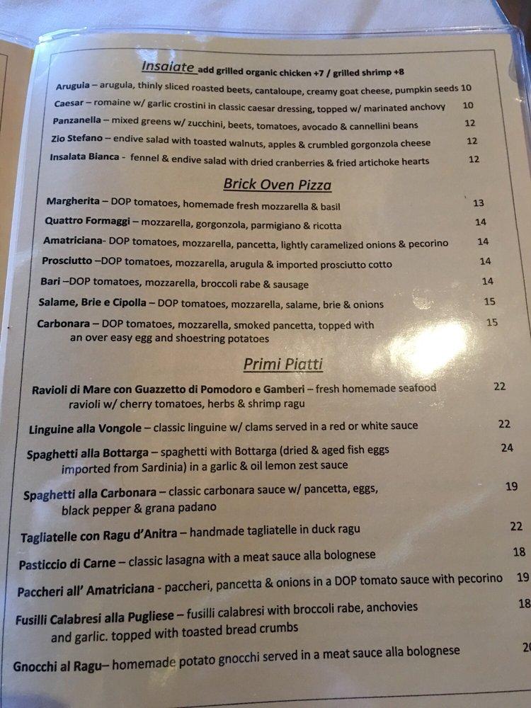 Menu at Confetti Ristorante & Vinoteca pub & bar, Piermont