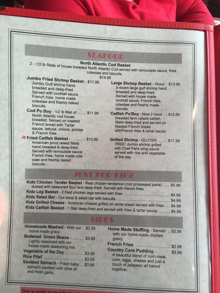 Menu at Dell Rhea's Chicken Basket restaurant, Willowbrook