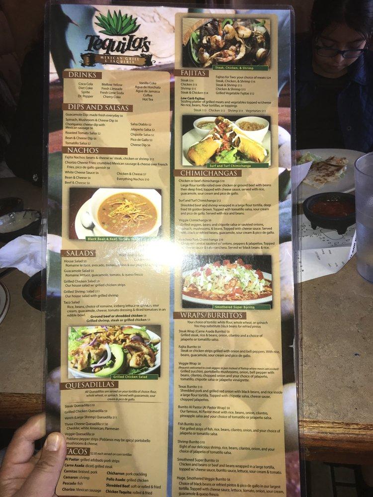Menu at Tequilas Gastonia restaurant, Gastonia