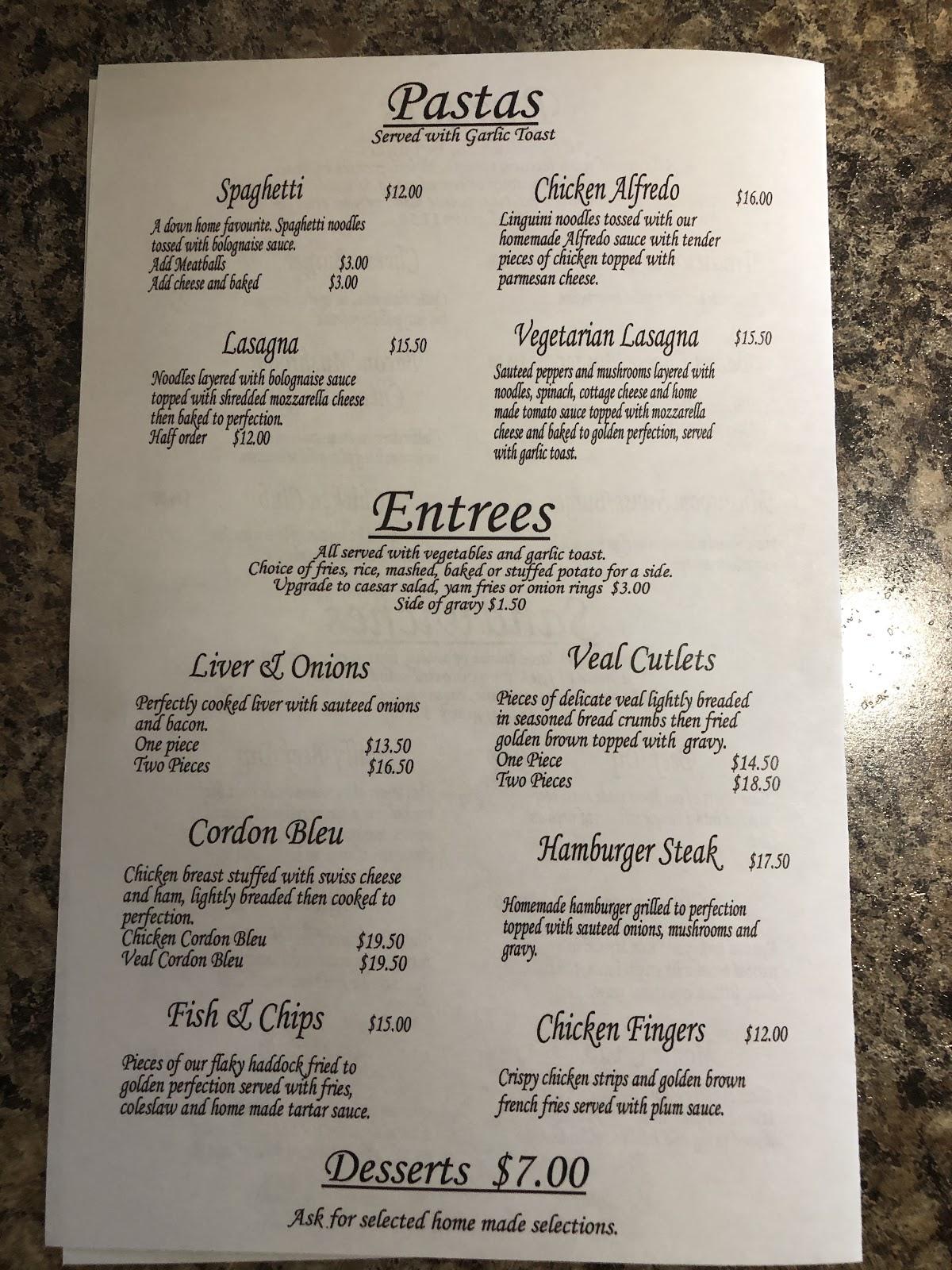 Menu at Cheryl’s Country Kitchen restaurant, Airdrie