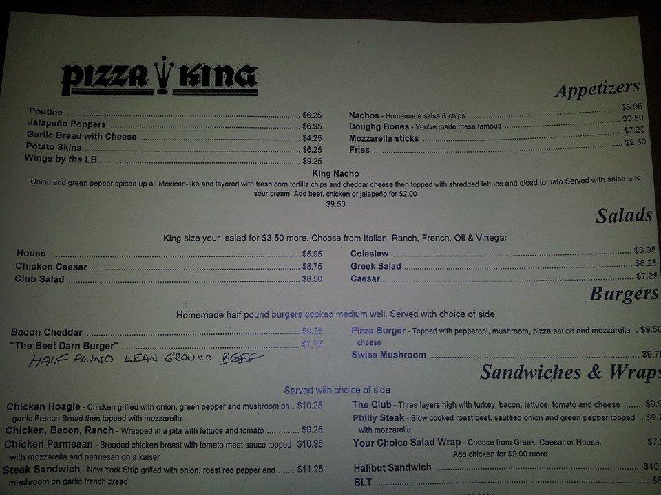 Menu at Pizza King Restaurant, Windsor, Pillette Rd