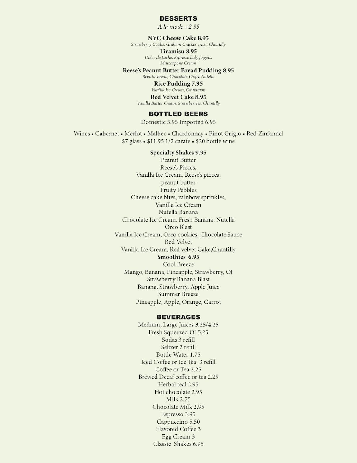 Menu at Lynbrook Eats restaurant, Lynbrook