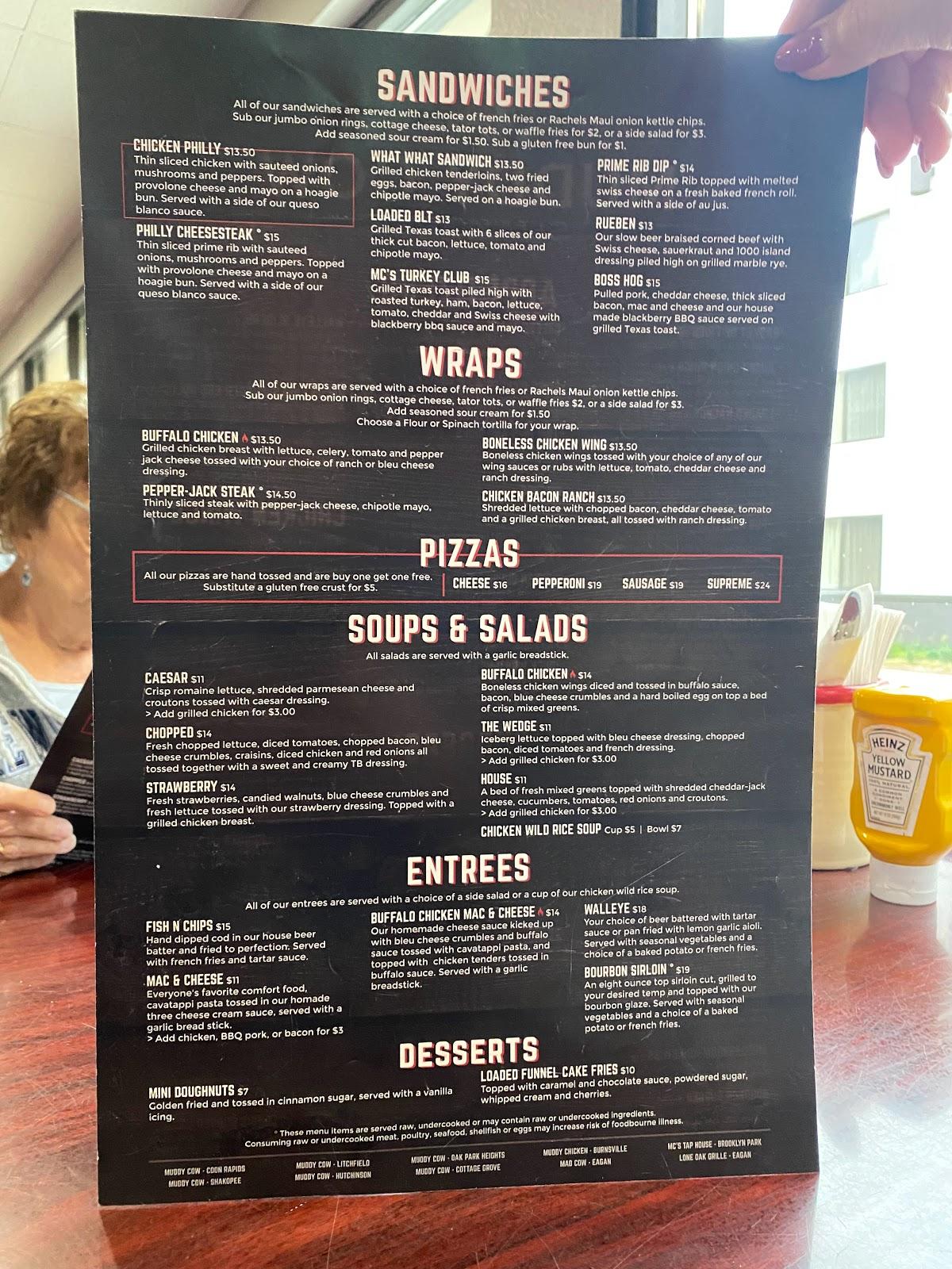 Carta del pub y bar Muddy Cow - Shakopee, Shakopee