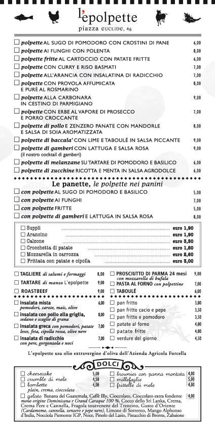 Menu di Le polpette 