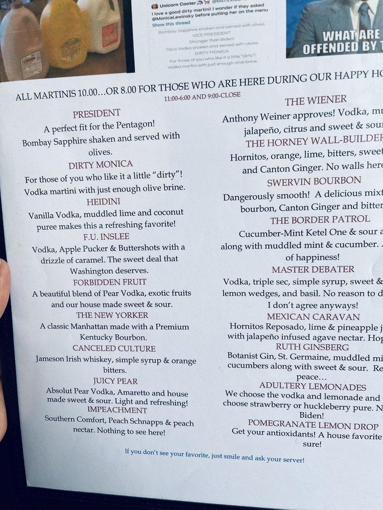 Menu at Pentagon Bistro & Martini Bar, Liberty Lake