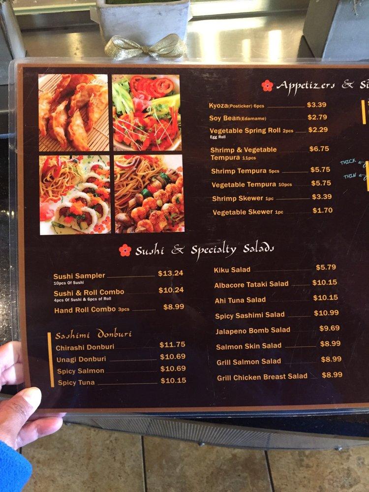 Menu at Kiku Japanese Grill restaurant, Moorpark