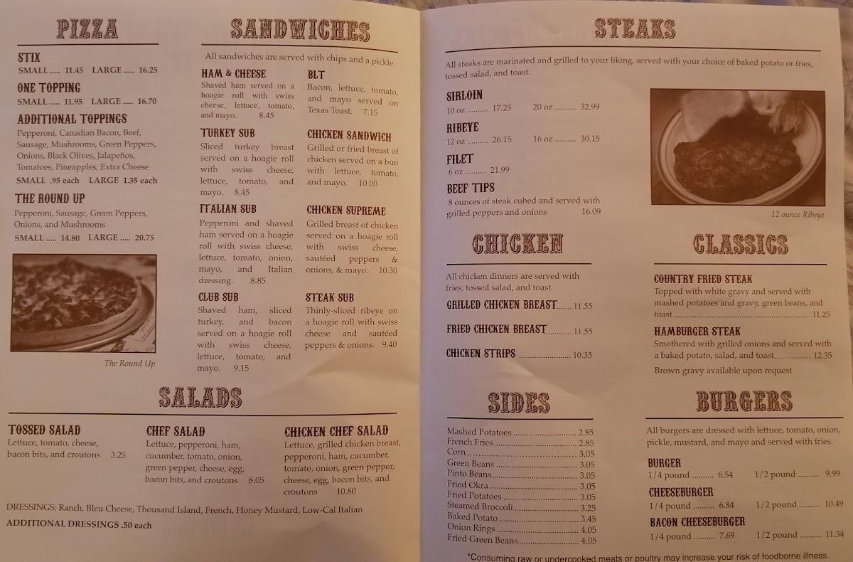 Menu at Roper's Restaurant, Greenbrier