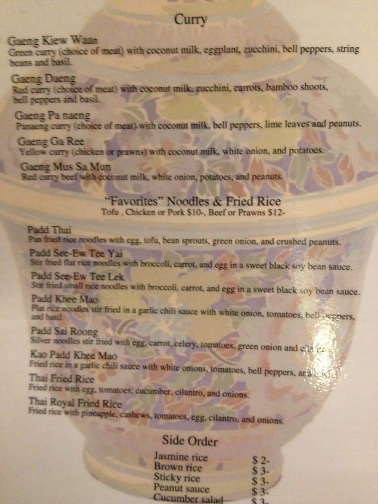 Bencharong Thai House Menu
