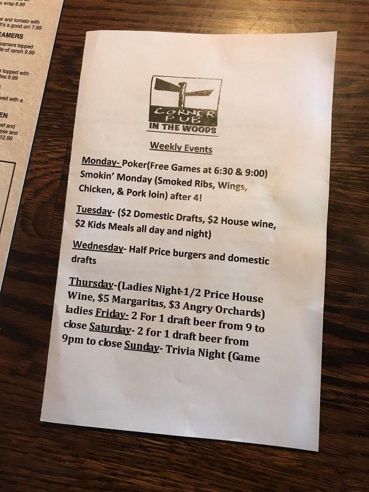 Menu at Corner Pub Bellevue, Nashville, TN100