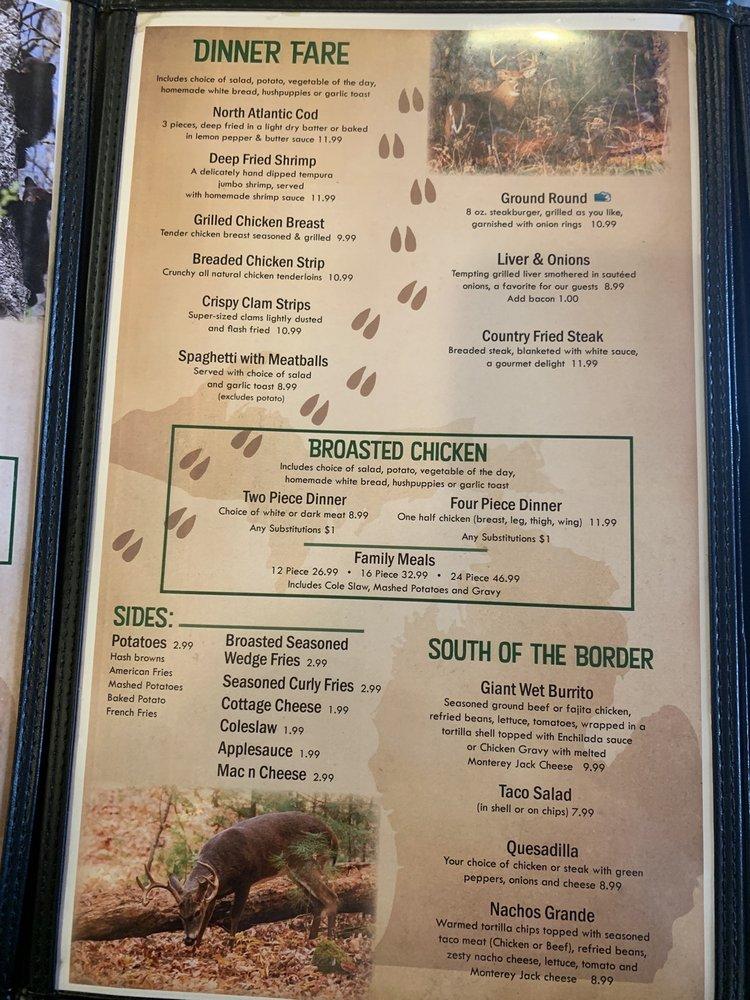 Menu at Shaker's Restaurant, Houghton Lake
