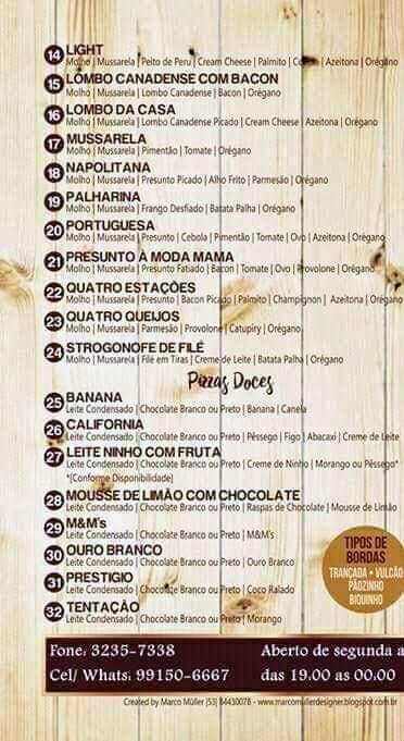 Casa da Mama Pizzas Delivery Rio Grande RS cardápio