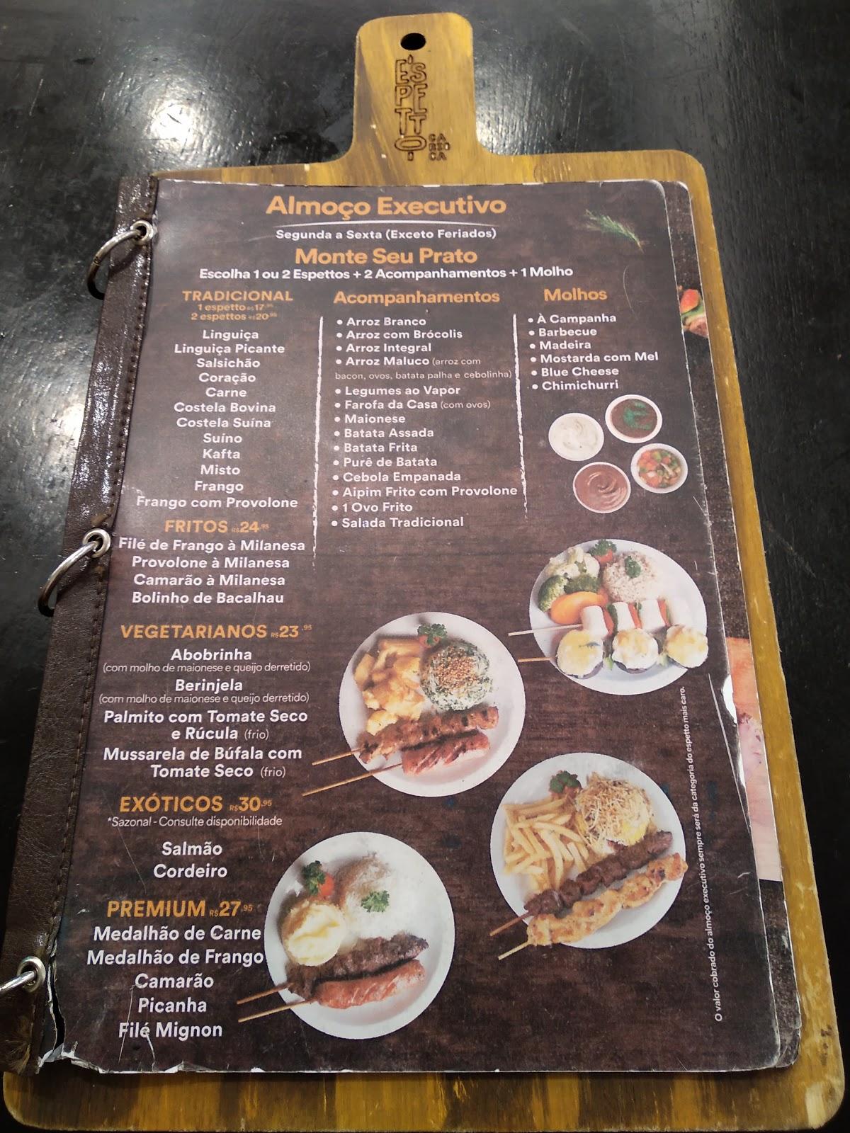 Espetto Carioca cardápio