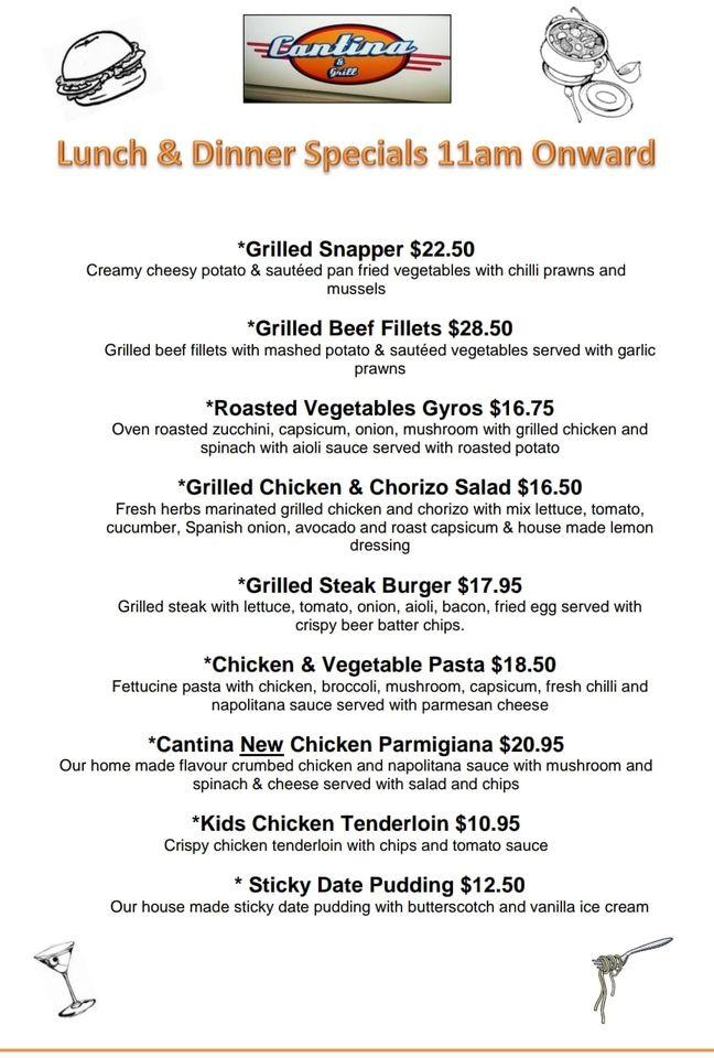 Menu at Cantina & Grill restaurant, Armadale, Armadale Central Shopping