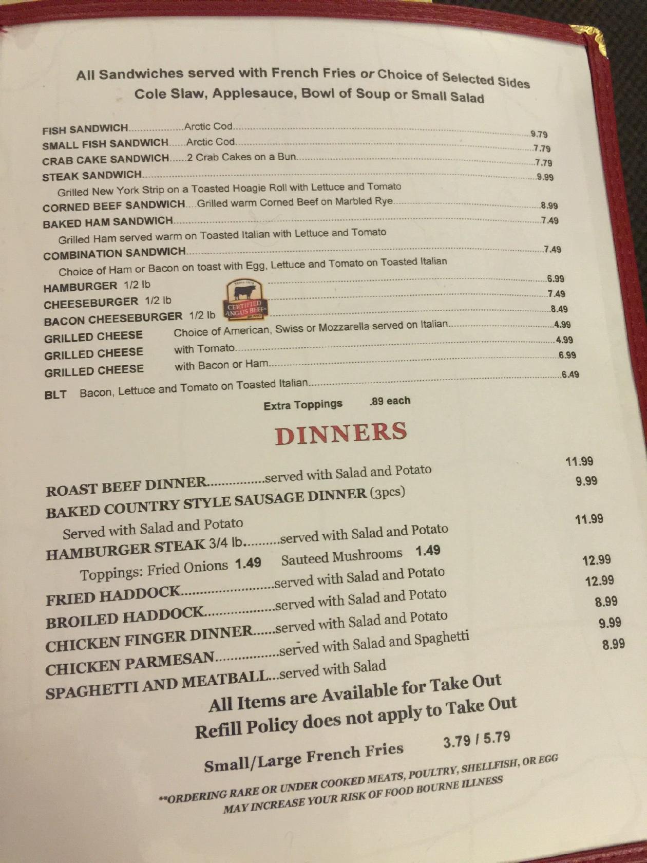 Menu at Maple Restaurant, Ambridge