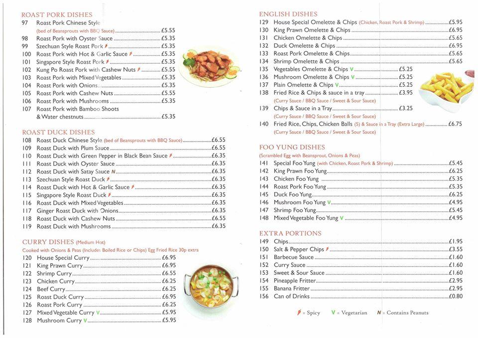 Menu at Noodle Bar,Waterlooville, Waterlooville