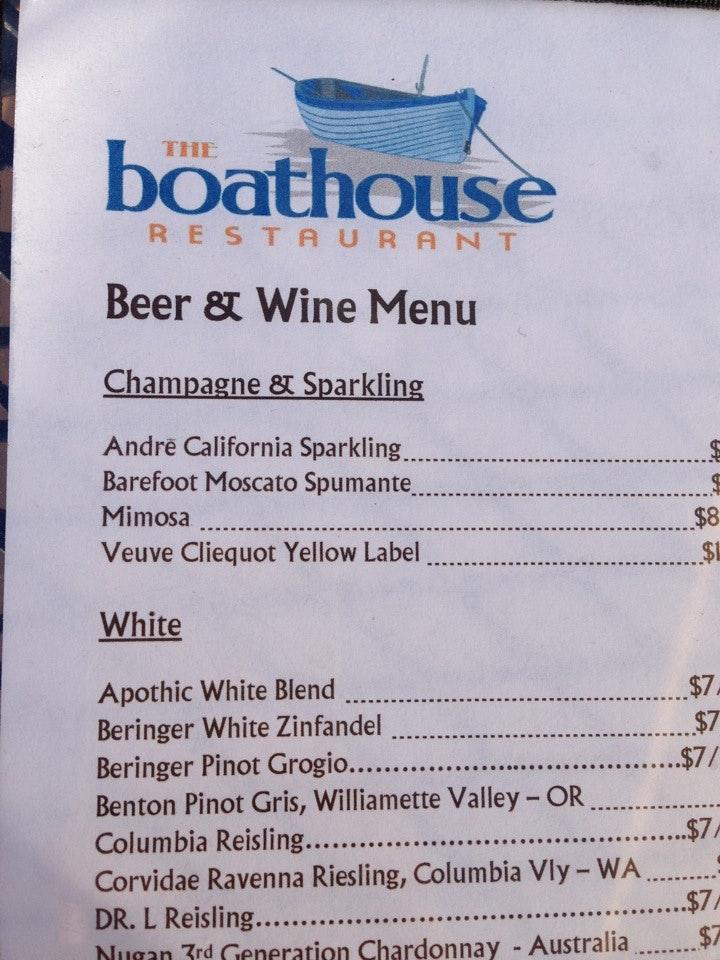 Menu at The Boathouse restaurant, Big Lake