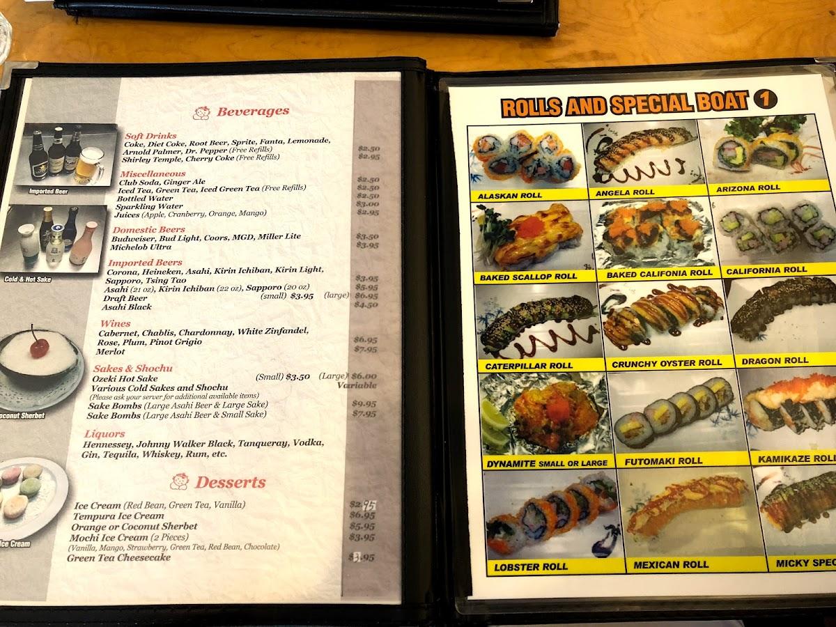 Menu at Sachiko Sushi restaurant, Tucson, E Valencia Rd
