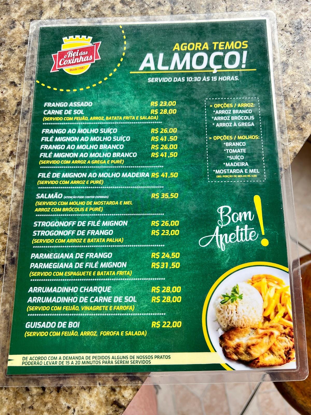 Menu Em O Rei Das Coxinhas Gravat Restaurante Gravat R Ant Nio