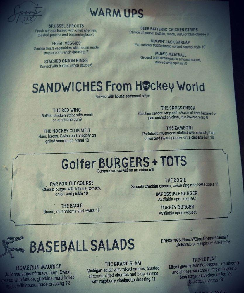Menu at Sports Bar & Grill, Wyandotte