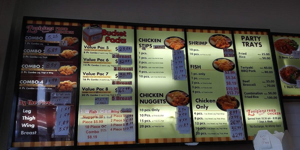 Menu at Louisiana Fried Chicken/Chinese food fast food, Downey