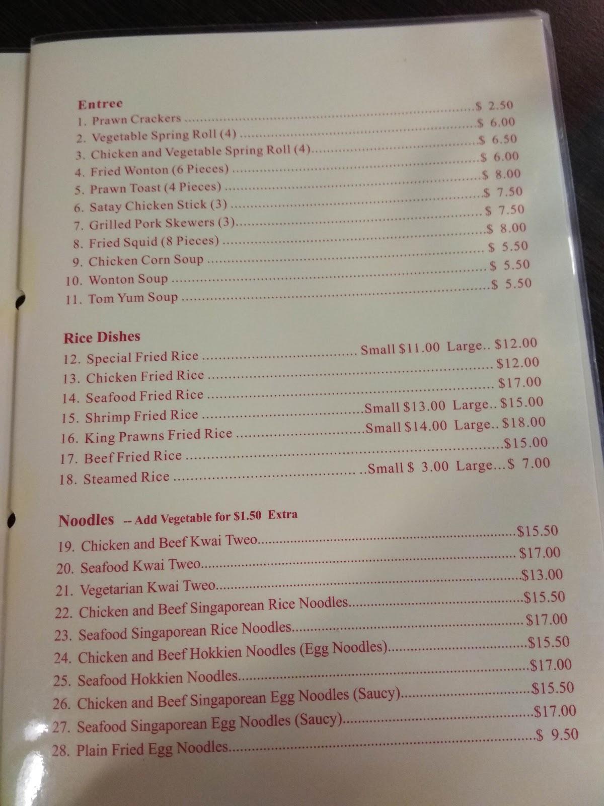 Menu at Happy Chinese Restaurant, South Yunderup