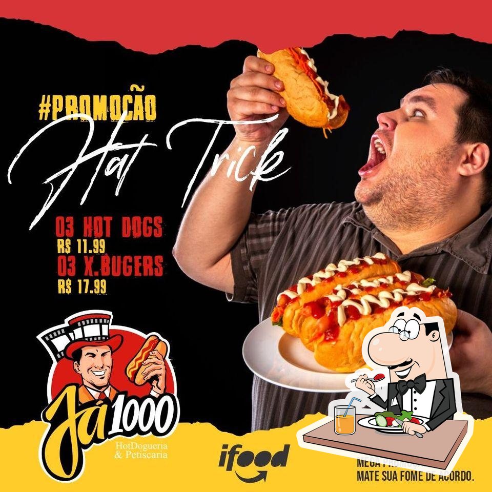 Já1000 HotDogueria & Petiscaria - A modelo é só uma ajudinha pra você não  passar batido pela nossa 𝐏𝐑𝐎𝐌𝐎ÇÃ𝐎! 😅⁣ ⁣ Viu só? Então peça agora!⁣ ⁣  🌭🌭🌭 𝟑 𝐇𝐎𝐓 𝐃𝐎𝐆𝐒 𝐩𝐨𝐫